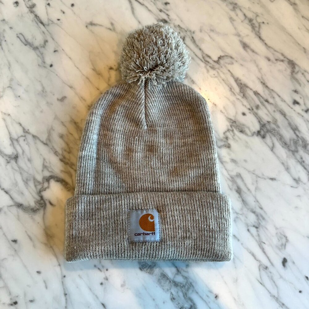 Carhartt Women's Knit Pom-Pom Cuffed Beanie - Light Grey